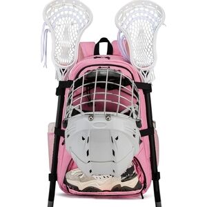 Pink Lacrosse Backpack with Gear